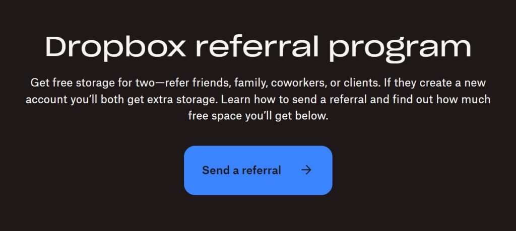 Dropbox referral program example