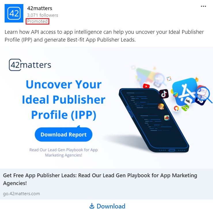 LinkedIn ad example