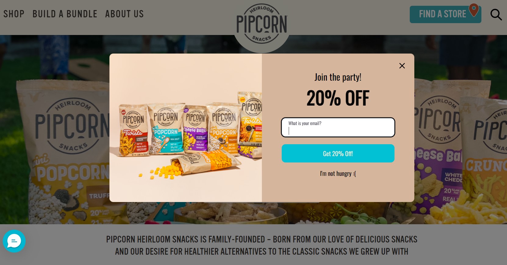 Pipcorn discount popup