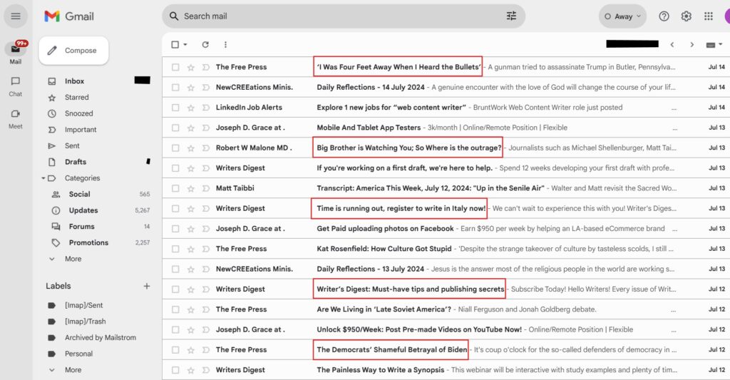 sample email subject lines - Gmail