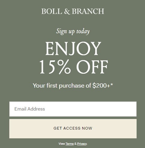 Boll $ Branch opt in form