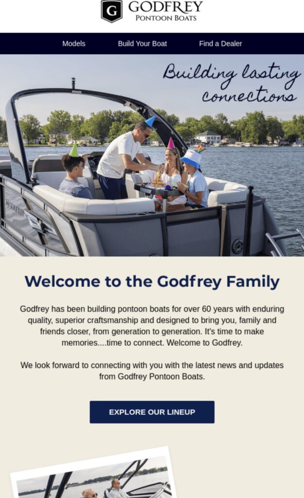 Godfrey-pontoon-boats-welcome-email