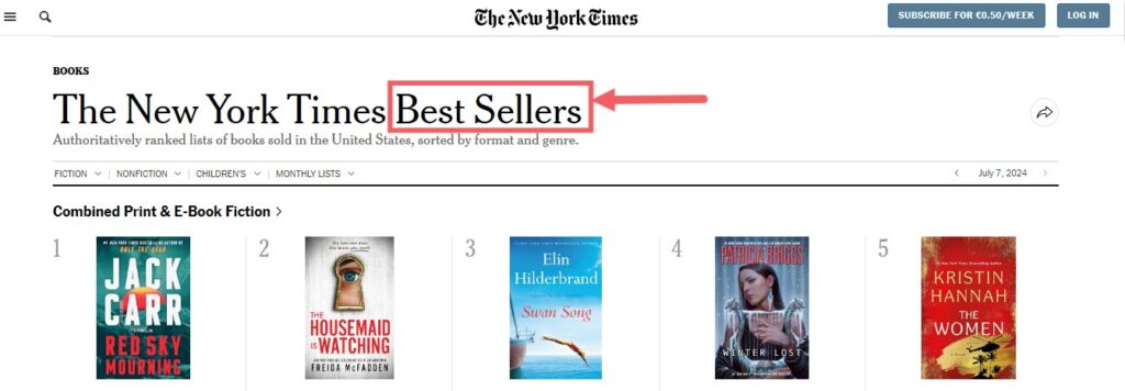 New York times best sellers
