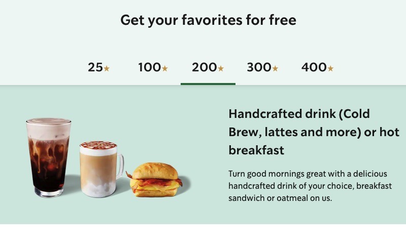 Starbucks reward program