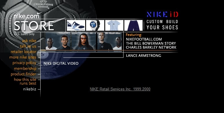 Nike Website Design 2000