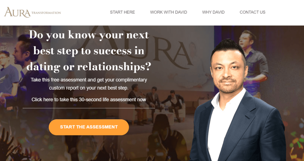 Aura Dating Academy landing page