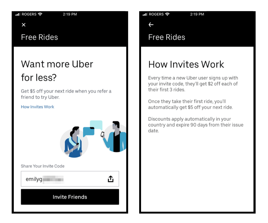 Uber referral program