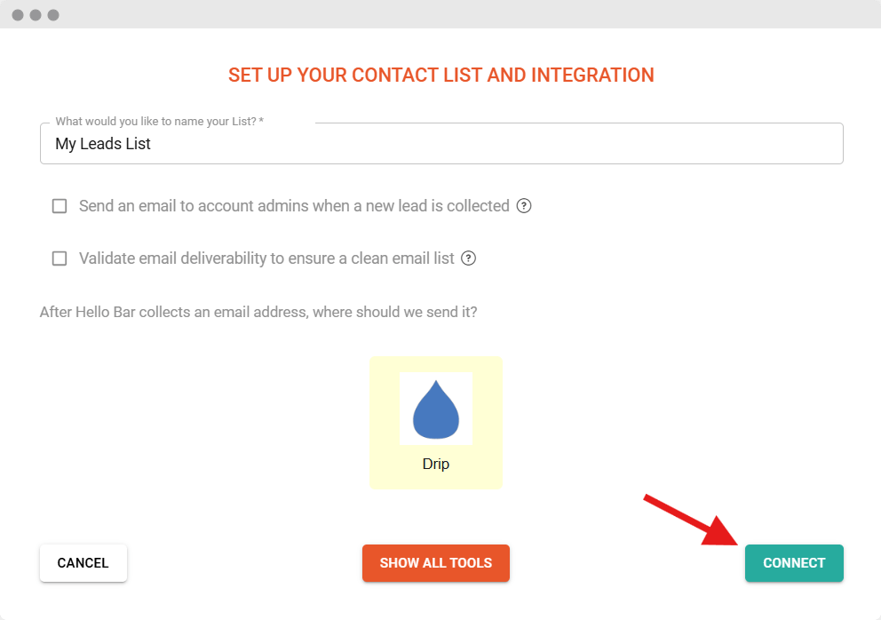 Drip Connect Step 4