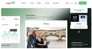 Screenshot of the MailerLite website