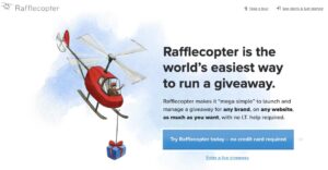 Screenshot of the Rafflecopter website