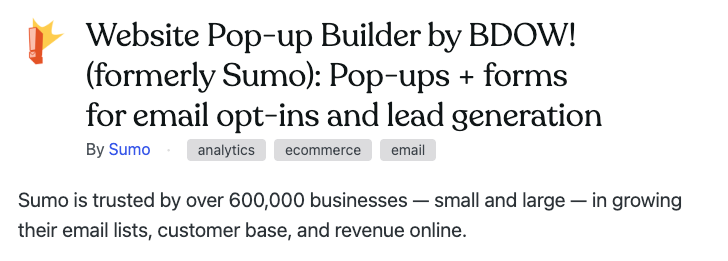 Sumo / BDOW WordPress Plugin