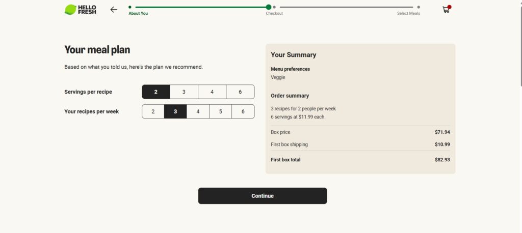 5 Pricing Page Design Examples That Actually Convert Visitors Into Customers 2 Pricing Page Design - HelloFresh
