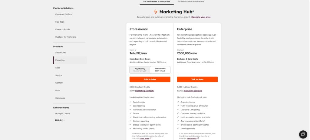 5 Pricing Page Design Examples That Actually Convert Visitors Into Customers 4 Pricing Page Design - HubSpot
